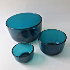 Dreiteiliges Schalenset "Fasetti" von Kaj Franck für Nuutajärvi Finnland, 1960er