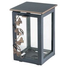 Grablampe aus Bronze mit Schmetterlingsmotiv Grablaterne Grableuchte Grablicht