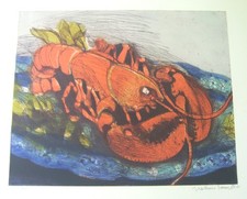 'Hummer'  Farbradierung mit Aquatinta  79/100  signiert 1965 Dietmar Lemcke