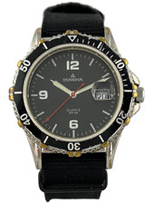 Herrenarmbanduhr Taucher Dugena WR 100 Quartz mit Datum & Lünette, funktioniert