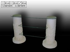 TV Rack Antikes Steinmöbel Griechisches Säulen Regal Hifi Turm Phono Sideboard