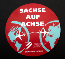 Werbe-Aufkleber Flughafen Dresden Sachse auf Achse Sachsen 90er Jahre