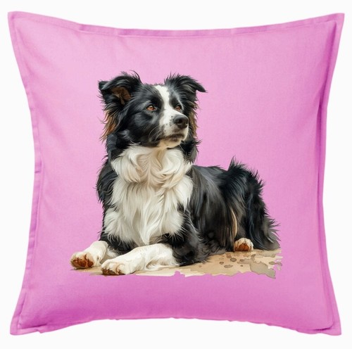 Kissenbezug pink border collie - border,