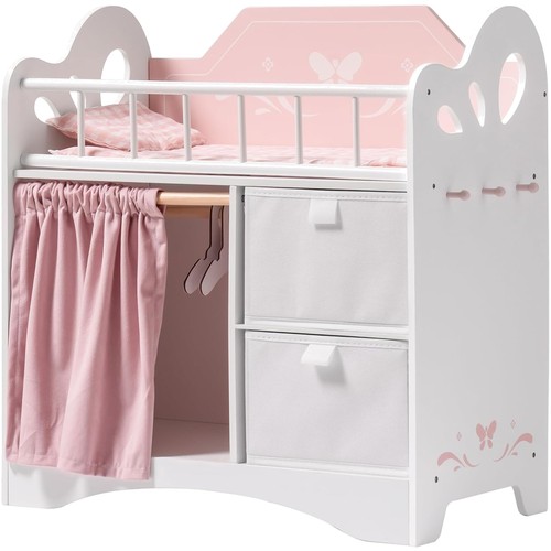 Holz puppenbett rosa mit - puppenbett,