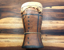 Alte Handtrommel, Kpanlogo, Afrika, Ghana, handgefertigt, 1970er, Holz, Leder