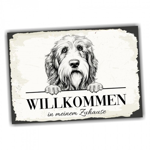 Hundeschild willkommen zuhause - willkommen,