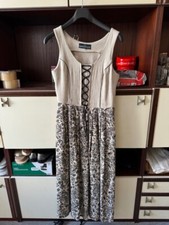 Damen Trachten Dirndl ärmellos beige schwarz ca. Gr. 36 v. Berwin & Wolff