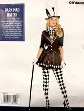 Damen Gothic Dark Mad Hatter Hutmacher Märchen Buch Kostüm Hut Amscan Halloween