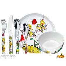 WMF Biene Maja Kinder Geschirrset 6 - teilig, Kindergeschirr mit Kinderbesteck a