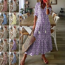 Damen Boho Maxikleid