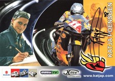 Katja Poensgen, Originalautogramm, alte Autogrammkarte, Motorrad 125 ccm