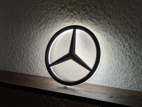 Led mercedes stern logo - led, logo,