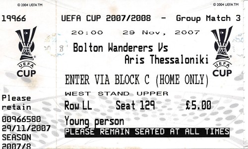 Ticket bolton wanderers - bolton,
