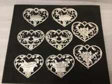 Christbaumschmuck, 8 Zinn Herzen  zum Hängen, Weihnachtsschmuck, Baumschmuck ,