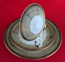 1949 Schirnding Sammelgedeck Sammeltasse Gold Grün Schwarz Ornamente Set Kaffee