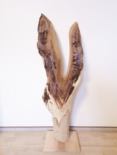 Große Deko Skulptur Baumstamm Holz Kunst Eiche Statue Unikat Handmade  1,16m