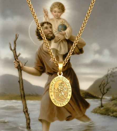 Gold heiliger christophorus - gold,