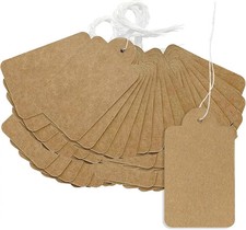 Preisschilder Anhänger 500 Stk Kraftpapier Hängeetiketten mit Faden 35 x 22mm Pr