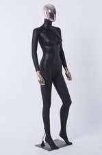 DF7+8D Weiblich Abstrake Schaufensterpuppe Galvanik Kopf Hände Neu Schwarz 