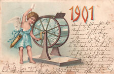 AK Fröhliches neues Jahr! Zahl 1901 Engel Lostrommel Berlin Osnabrück (Nr. 2630)