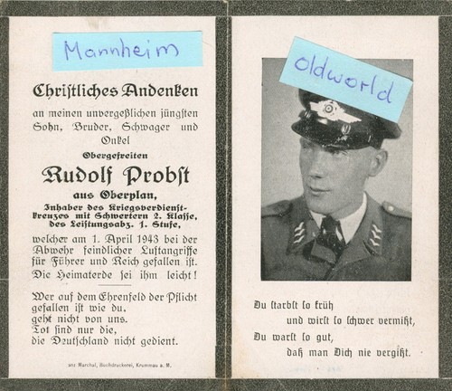 Wk2 sterbebild deathcard - wk2,
