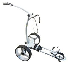 LITHIUM CADDY-GOLF RAPTOR ELEKTRO TROLLEY weiss BERGBREMSE DISTANZ RÖHRENMOTOR