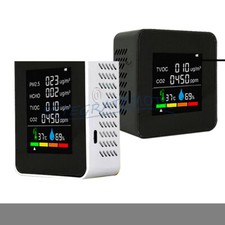 6in1 Luftqualitätsmonitor PM2.5 CO2 Messgerät Kohlendioxyd Niveau TVOC HCHO Temp
