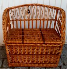 TOLLE WÄSCHETRUHE KINDER TRUHEN BANK SPIELZEUGKISTE  WEIDENGEFLECHT 70 ER DDR