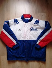 New England Patriots Vintage Rare Apex Winter Jacke Coat NFL Double Logo Warm 