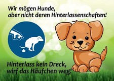 Schild Hundekot - Wir mögen