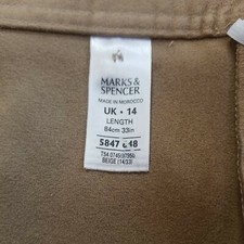 M&S Cowgirl Rock Western Midi lang ausgestellt Wildlederoptik Biege camel Einsätze UK 14