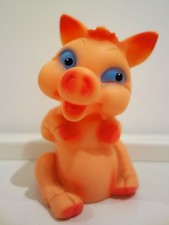 Metzgerei Werbefigur Schwein Gummi Quietschfigur Reklame Werbung um 1960/1970
