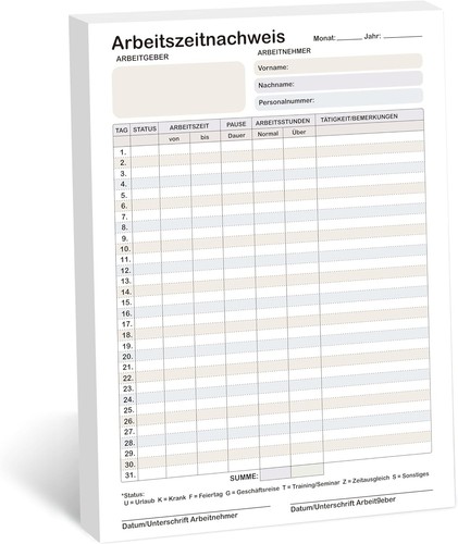 Stundenbuch für arbeit - für,