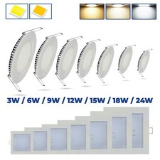 LED Panel Einbaustrahler Einbauleuchte Deckenleuchte flach rund eckig ultraslim