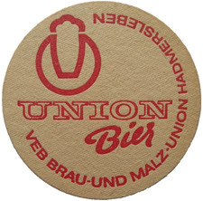 ALTER DDR BIERDECKEL VEB BRAU-UND MALZ-UNION HADMERSLEBEN Bierfilze Sammlerstück