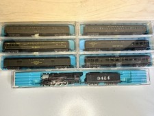 Rivarossi Dampflok 9198 N spur plus 6 passenger wagons