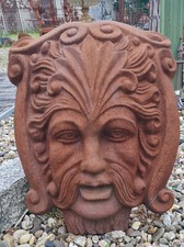 Neu Wandbild, Wandhänger, Gusseisen, Wandskulptur, Gesicht ,Kopf, Wasserspeier