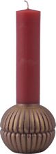 Dänische Stabkerze Dekokerze rot gold Tafelkerze selbstlöschend Tischdeko 18cm