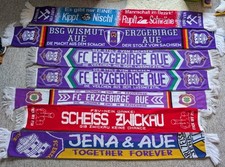 FC Erzgebirge Aue Wismut Fanschal Schal Sammlung 90'er Konvolut Sammler 7x