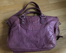 LIEBESKIND BERLIN ESTHER Crinkle Violet Lila Echtleder Tasche Henkel Crossbody 