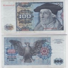 T147191 Banknote 100 DM Deutsche Mark Ro. 273b Schein 2. Jan 1970 KN NE 9923631