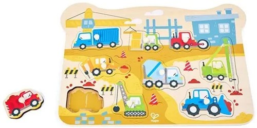 Hape baufahrzeuge steckpuzzle - hape, baufahrzeuge-steckpuzzle