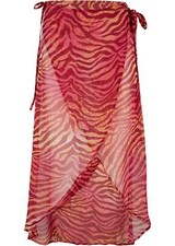 Strandrock Gr. 52/54 Beere Zebra Bedruckt Damen Midirock Sommer-Rock Neu*