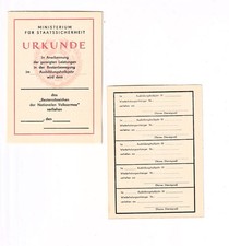 1 X blanko DDR Urkunde MfS