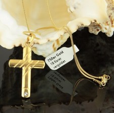 Kreuz Anhänger Gold mit Kette