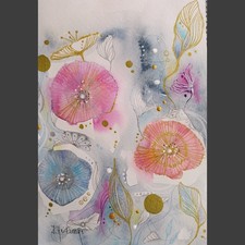 Original Aquarell dream with me - abstrakte Spielerei