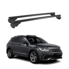 Dachträger für VW Tiguan mk2 2016-2024 Gepäckträger Grundträger Alu Schwarz 2x
