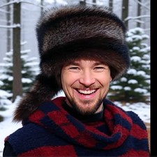 Waschbär Pelz Trapper Mütze