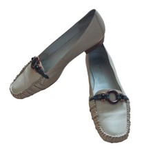 Ballerina LARA MANNI RED Mokassin Damen Smucksteine Gr.38/38,5 Leder Beige Top