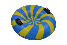 Schneereifen gelb blau - aufblasbarer Schlitten Winterspaß Kinder Rutschreifen